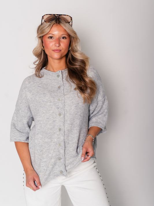 Christina Soft Strickjacke - Grau