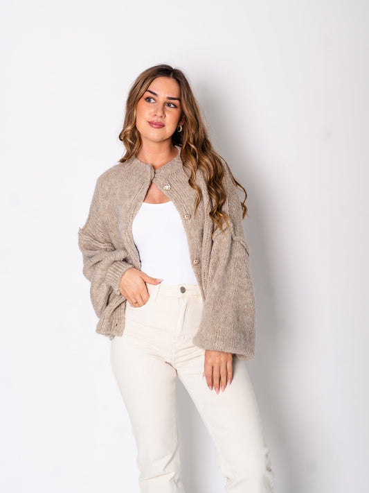 Emelie Strickjacke - Taupe