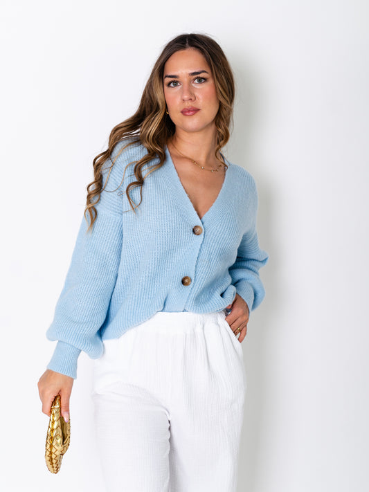 NINA Strickjacke - Hellblau