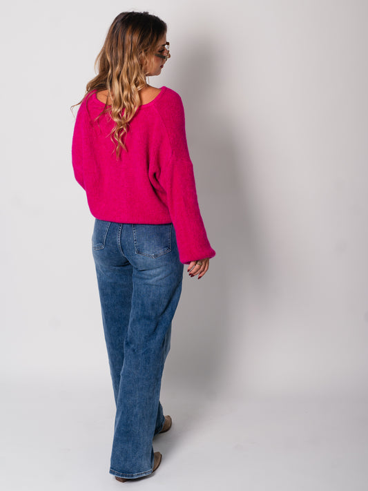Hanni Soft Strickjacke - Fuchsia