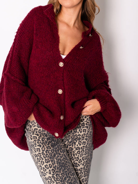 Danielle Strickjacke - Weinrot