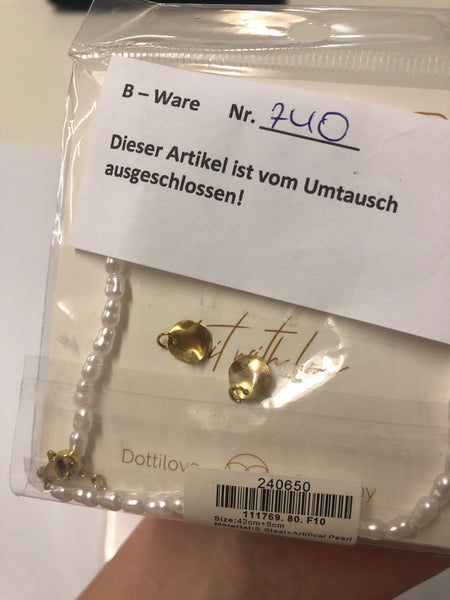 B-Ware 740. Hippie Perlen Kette - Gold