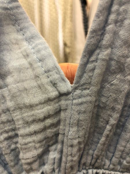 B-Ware 831. Leonora Musselin Kleid -  Hellblau