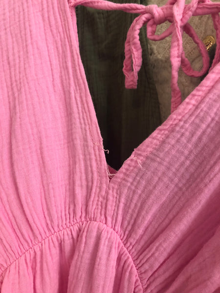 B-Ware 716. Amelia Musselin Kleid - Rosa