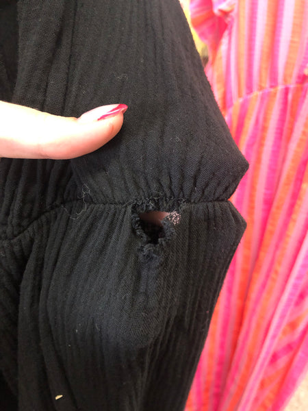 B-Ware 733. Leonora Musselin Kleid - Schwarz