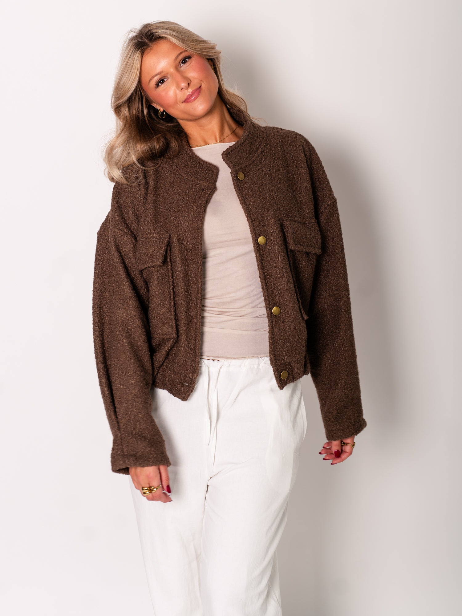 Lana Teddy Jacke - Braun
