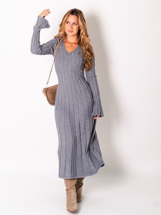 Charlotte Strick Kleid - Grau