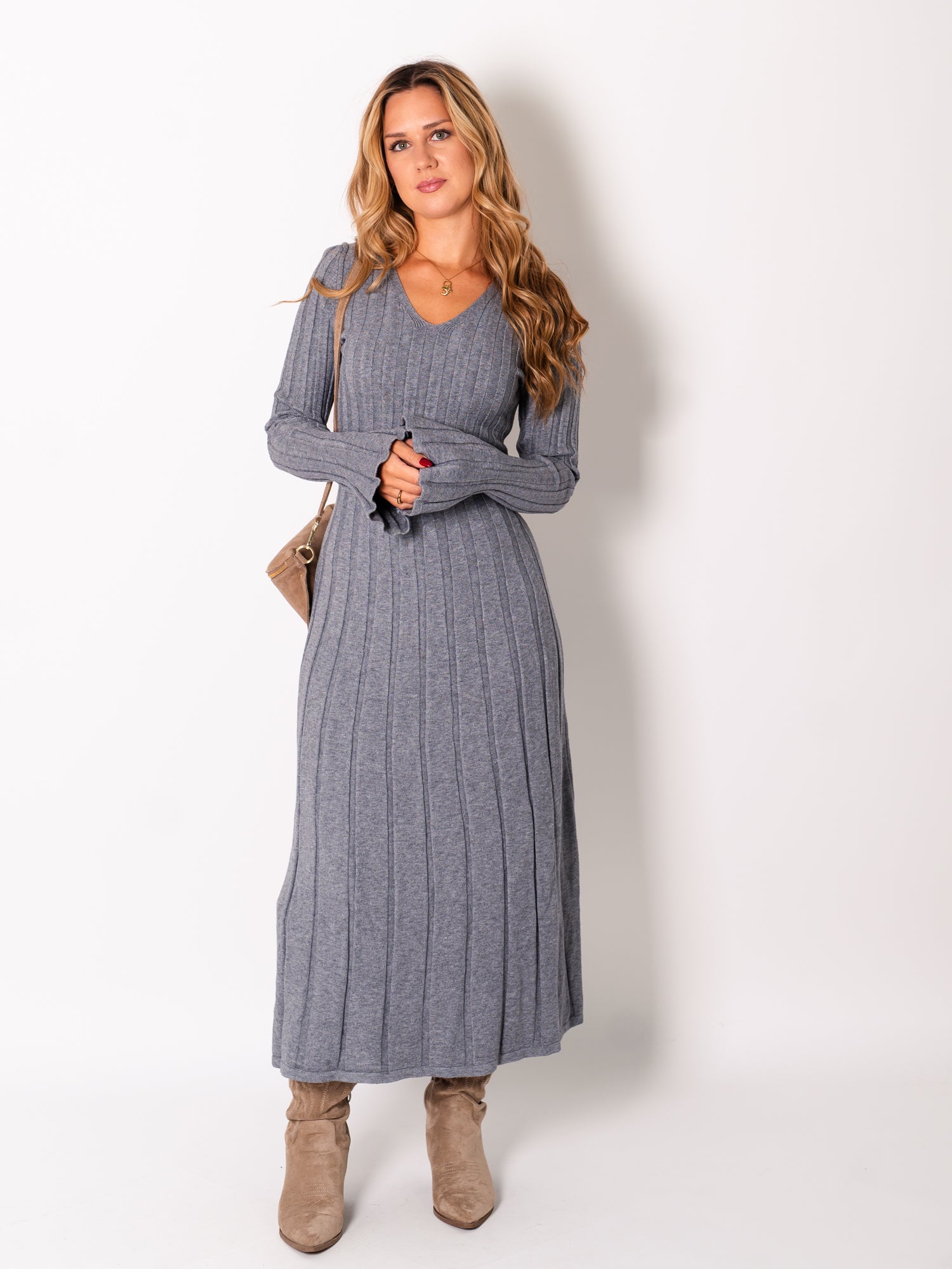 Charlotte Strick Kleid - Grau