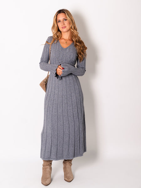 Charlotte Strick Kleid - Grau