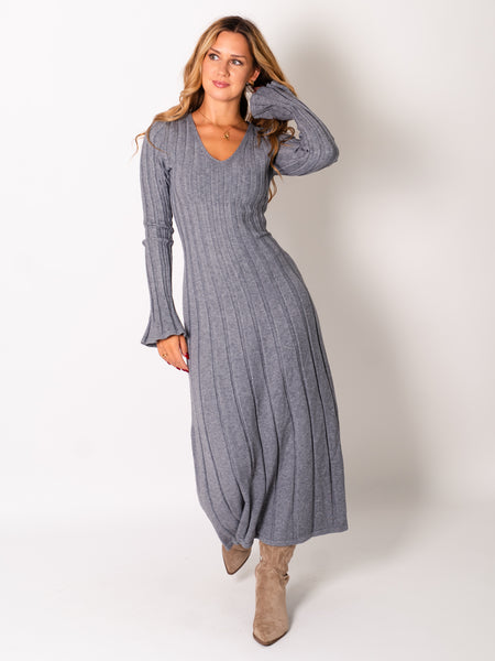 Charlotte Strick Kleid - Grau
