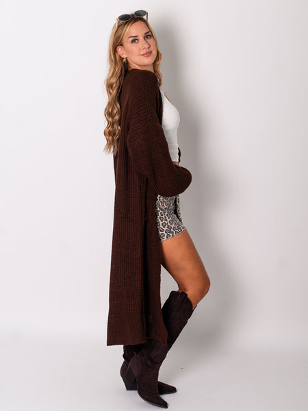 Maddy Longcardigan - Dunkelbraun