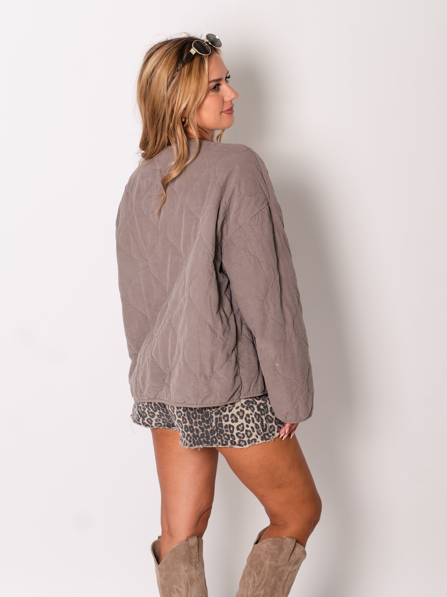 Skandi Gesteppte Jacke - Taupe