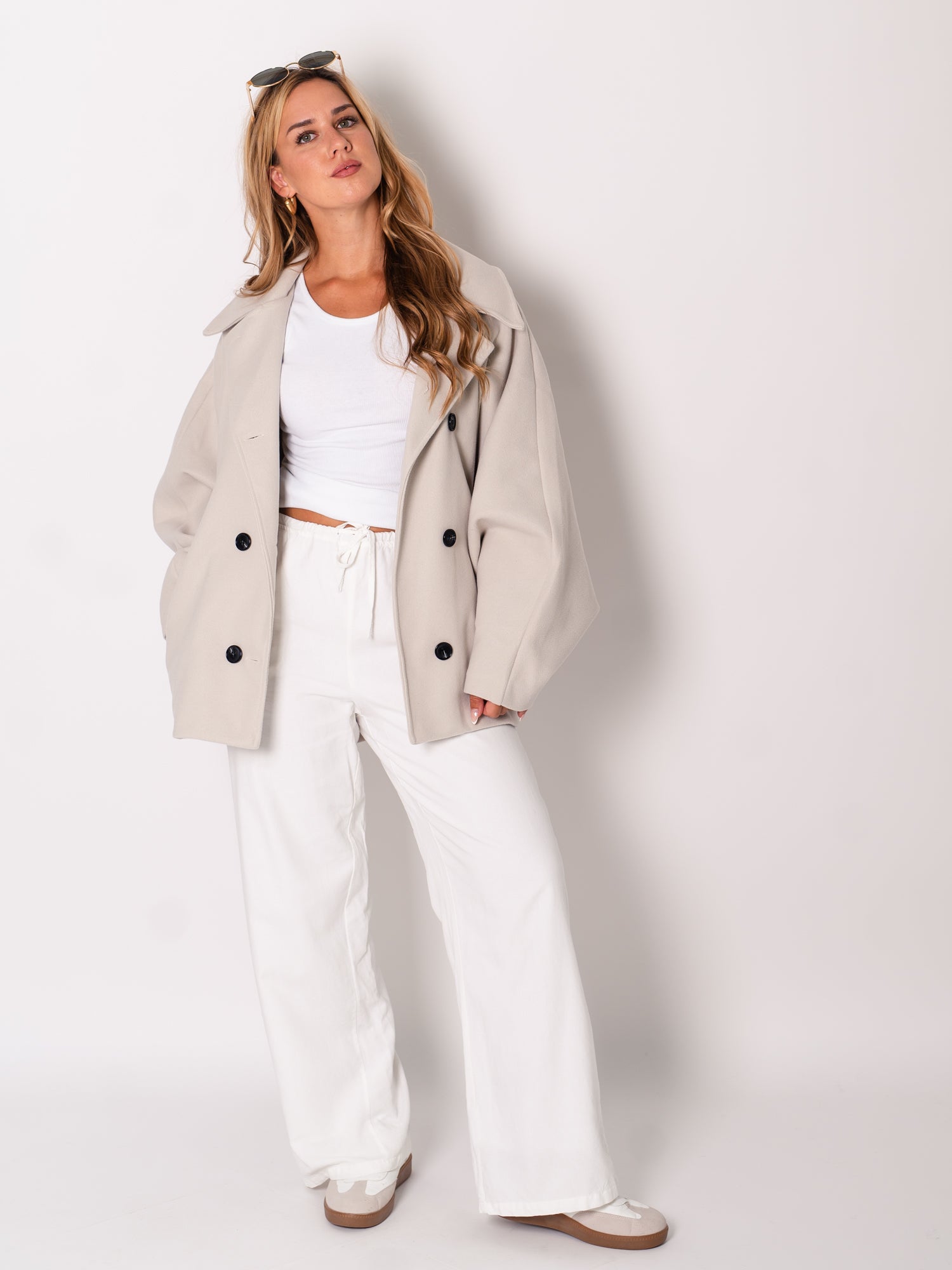 Cora Oversize Jacke - Hellgrau