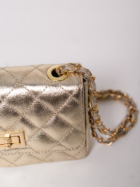 Pretty Gesteppte Tasche - Gold