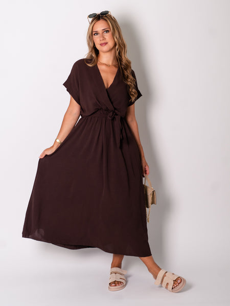Cindy Midi Kleid - Espresso