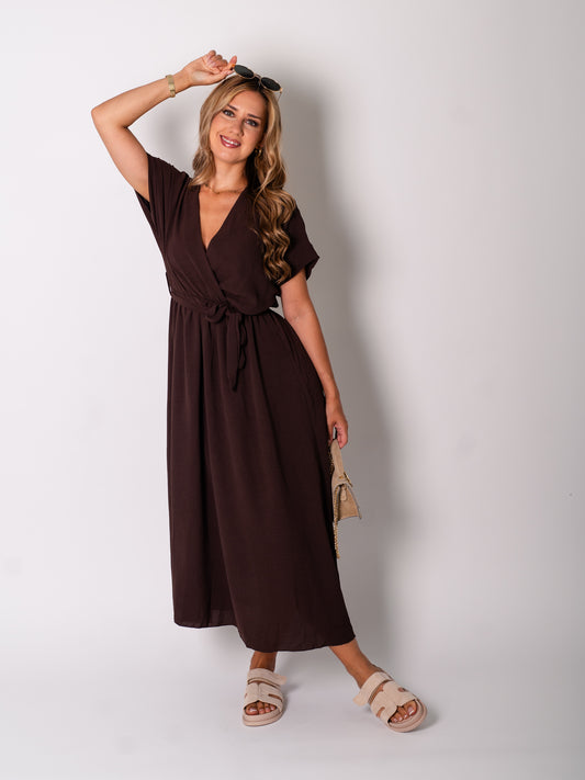 Cindy Midi Kleid - Espresso