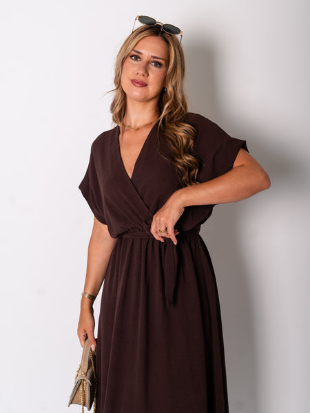 Cindy Midi Kleid - Espresso