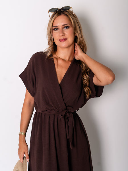 Cindy Midi Kleid - Espresso