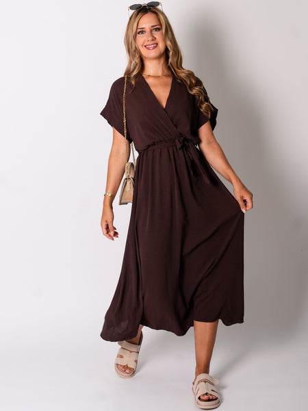 Cindy Midi Kleid - Espresso