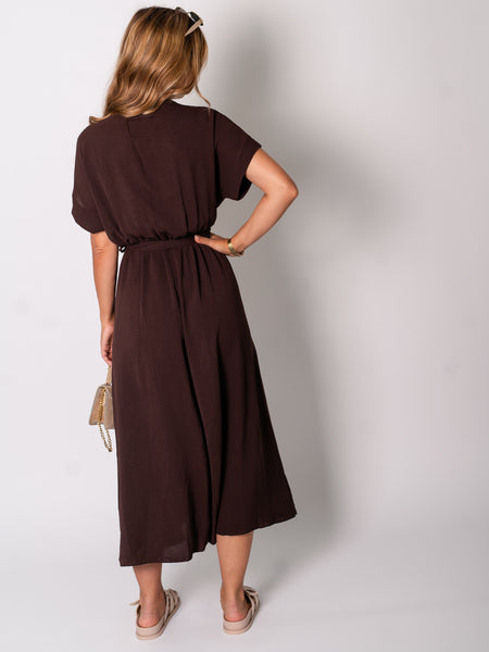 Cindy Midi Kleid - Espresso
