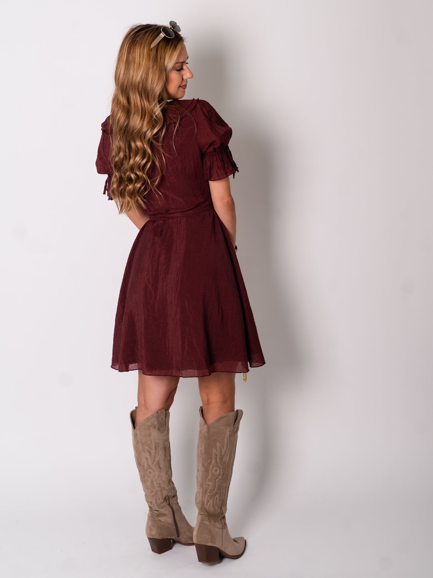Carmen Wickel Kleid - Terrakotta