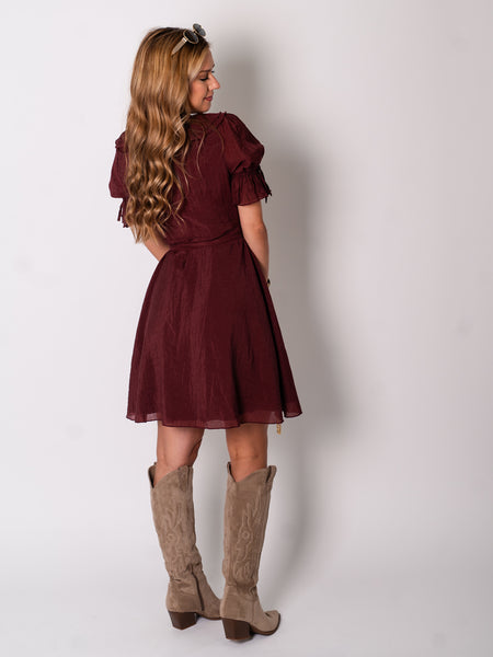 Carmen Wickel Kleid - Terrakotta