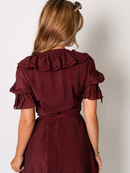 Carmen Wickel Kleid - Terrakotta