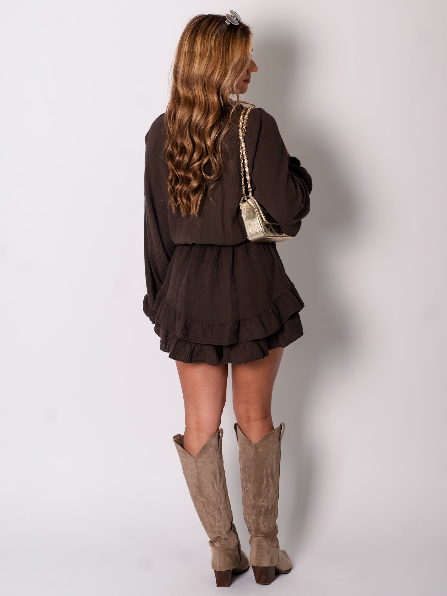 Alia Musselin Jumpsuit - Espresso