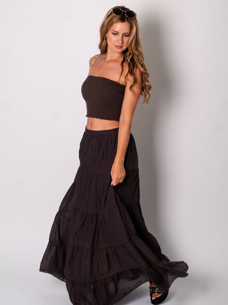 Zafina Maxi Rock - Espresso