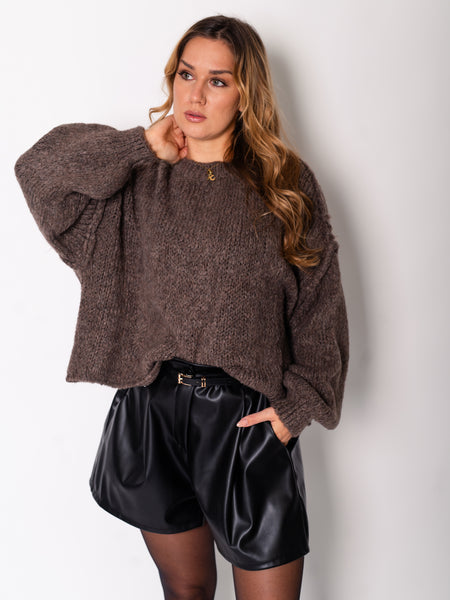 Lucy Strick Pullover - Coffee
