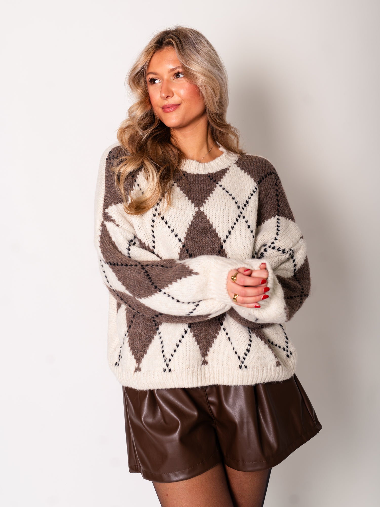 College Pullover - Coffee/Creme