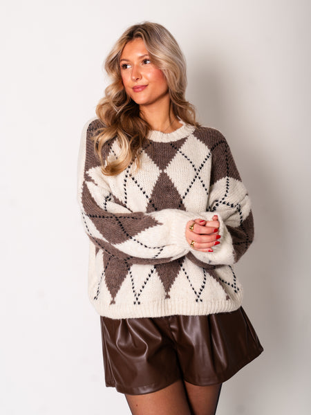 College Pullover - Coffee/Creme