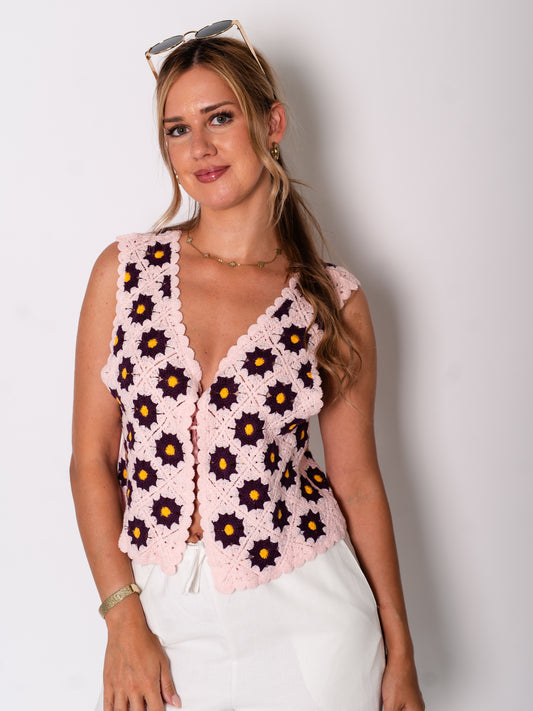 Fleur Strickweste - Rosa/Lila