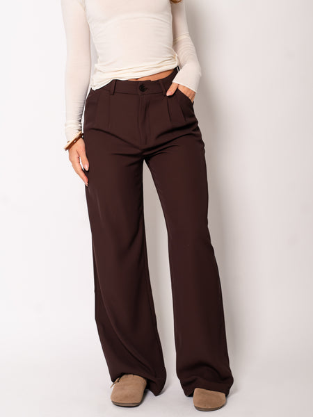 Milly Wideleg Stoff Hose - Braun