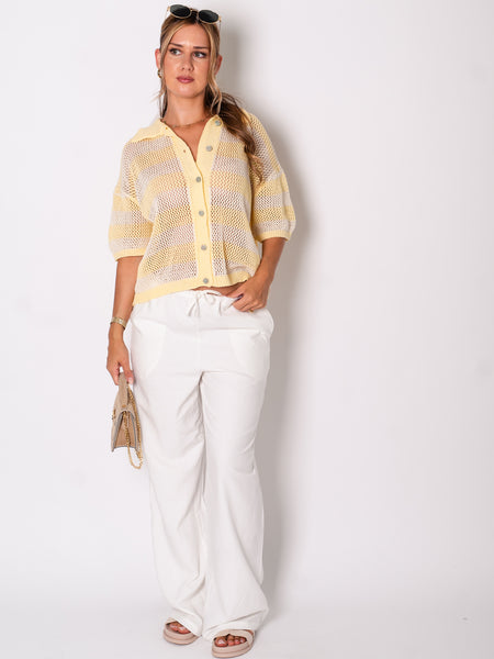 Sailor Strick Oberteil - Beige/Gelb