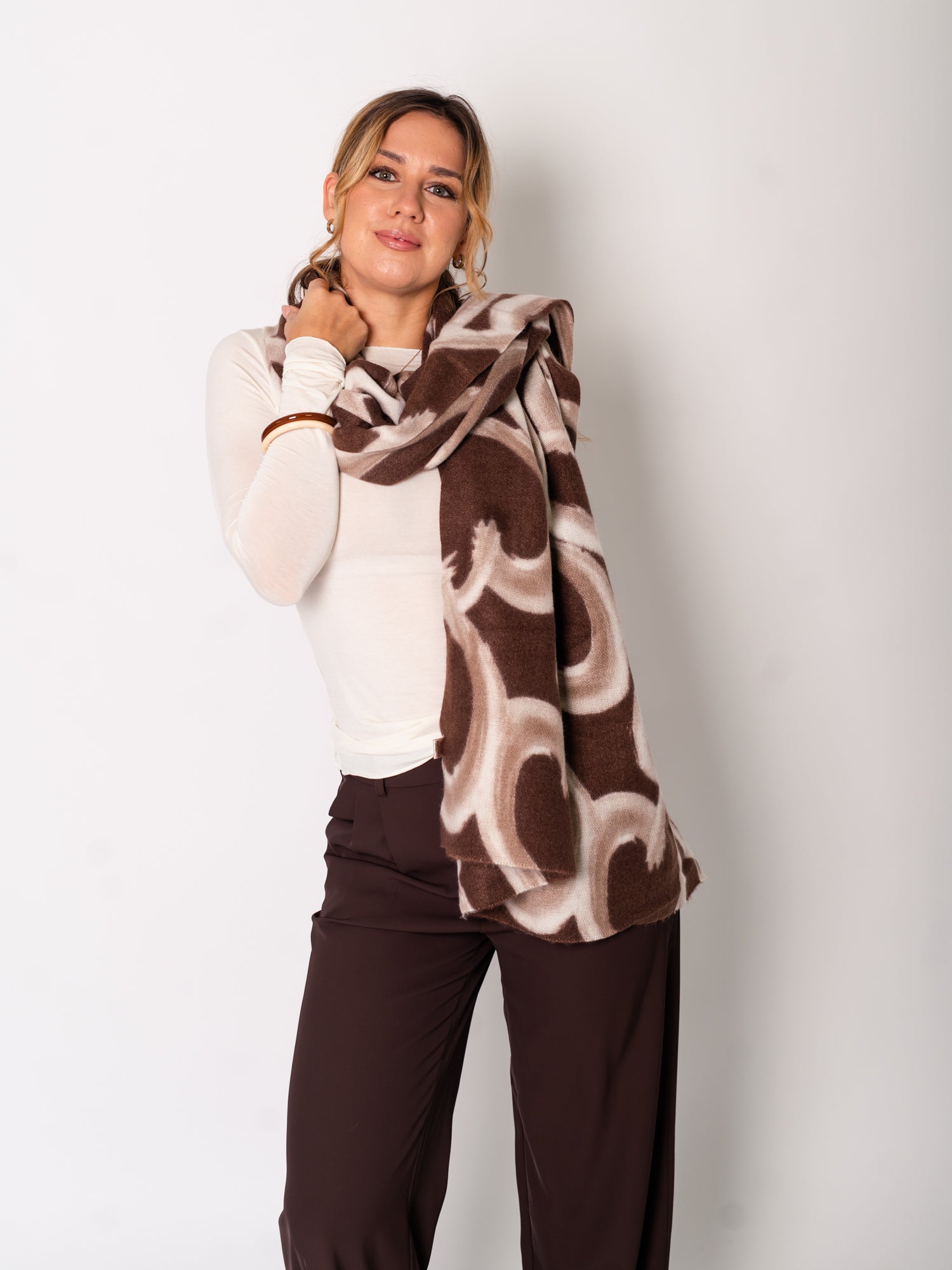Soft Heart Schal - Braun