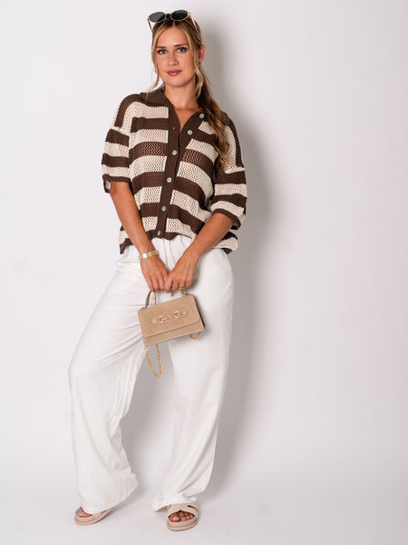 Sailor Strick Oberteil - Beige/Braun