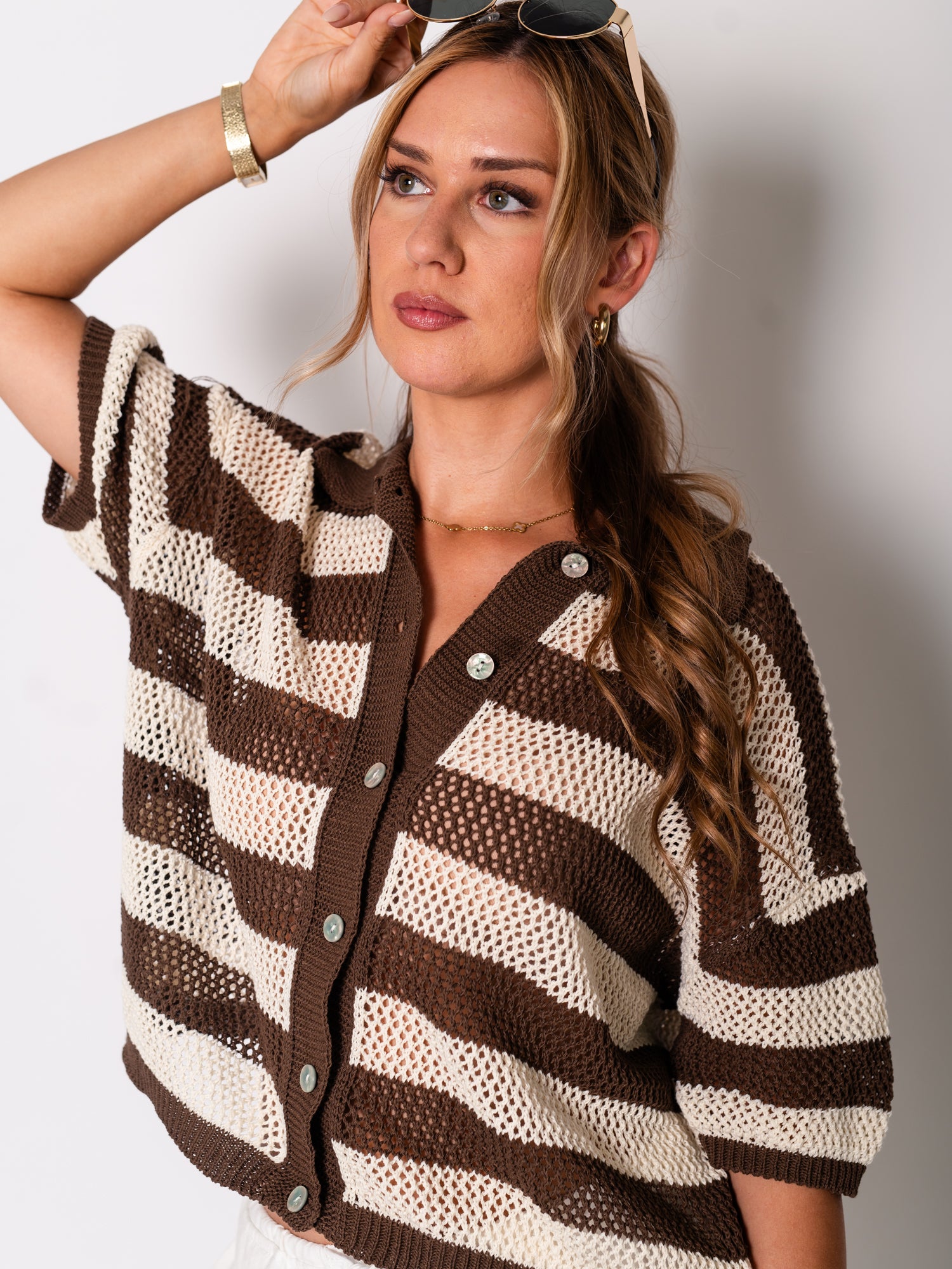Sailor Strick Oberteil - Beige/Braun