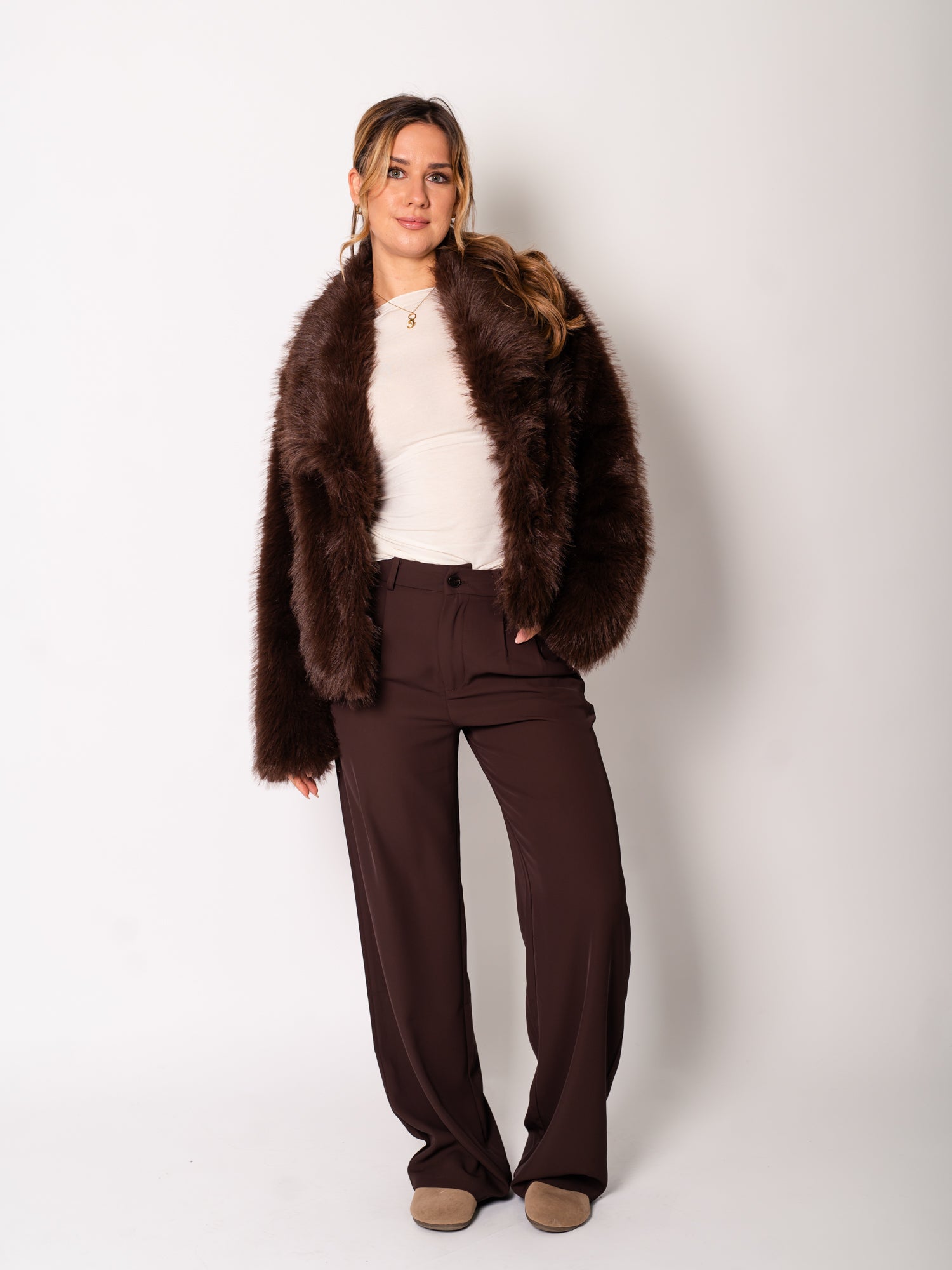 Sophia Fell Jacke - Braun