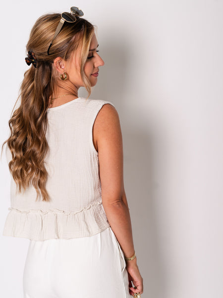 Cloud Musselin Top - Beige