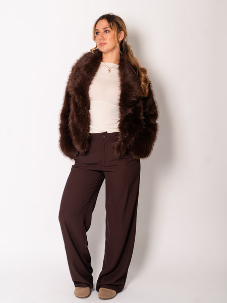 Sophia Fell Jacke - Braun