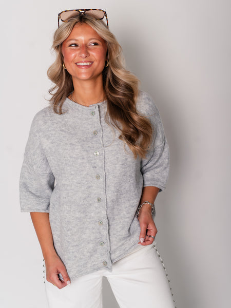 Christina Soft Strickjacke - Grau