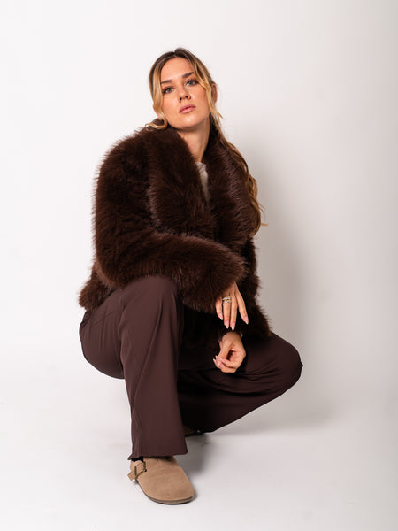 Sophia Fell Jacke - Braun