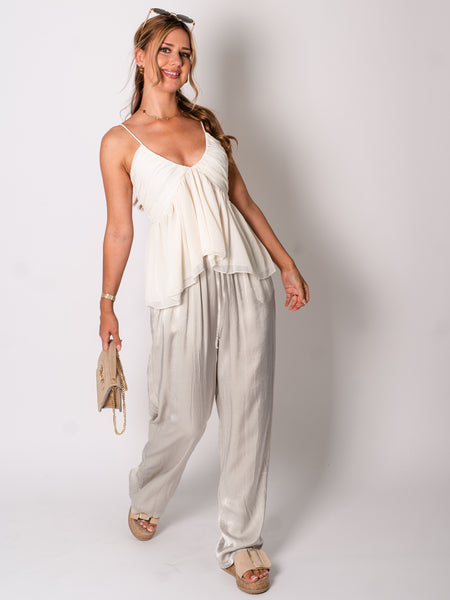 Flowy Camisole Top - Creme