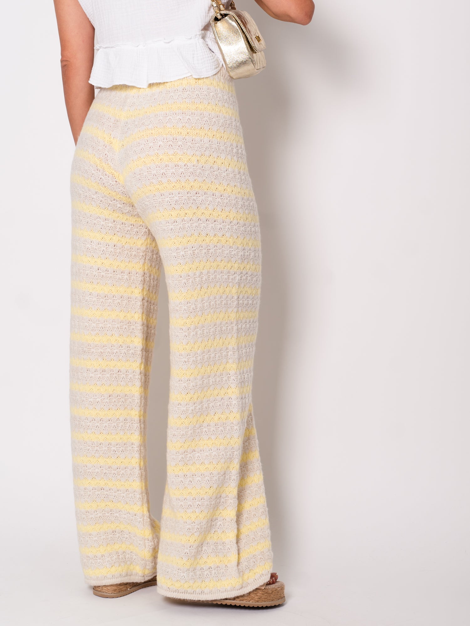 Kassia Strick Hose - Beige/Gelb