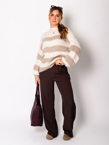 Milly Wideleg Stoff Hose - Braun