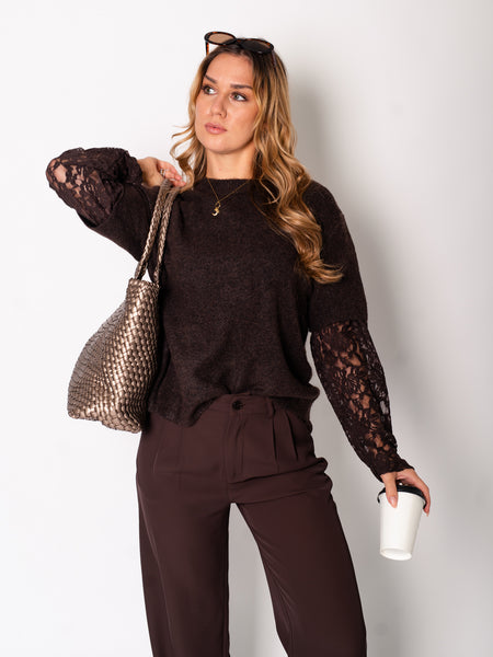 Fini Lace Pullover - Braun
