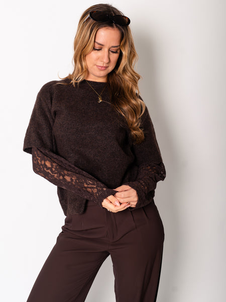 Fini Lace Pullover - Braun