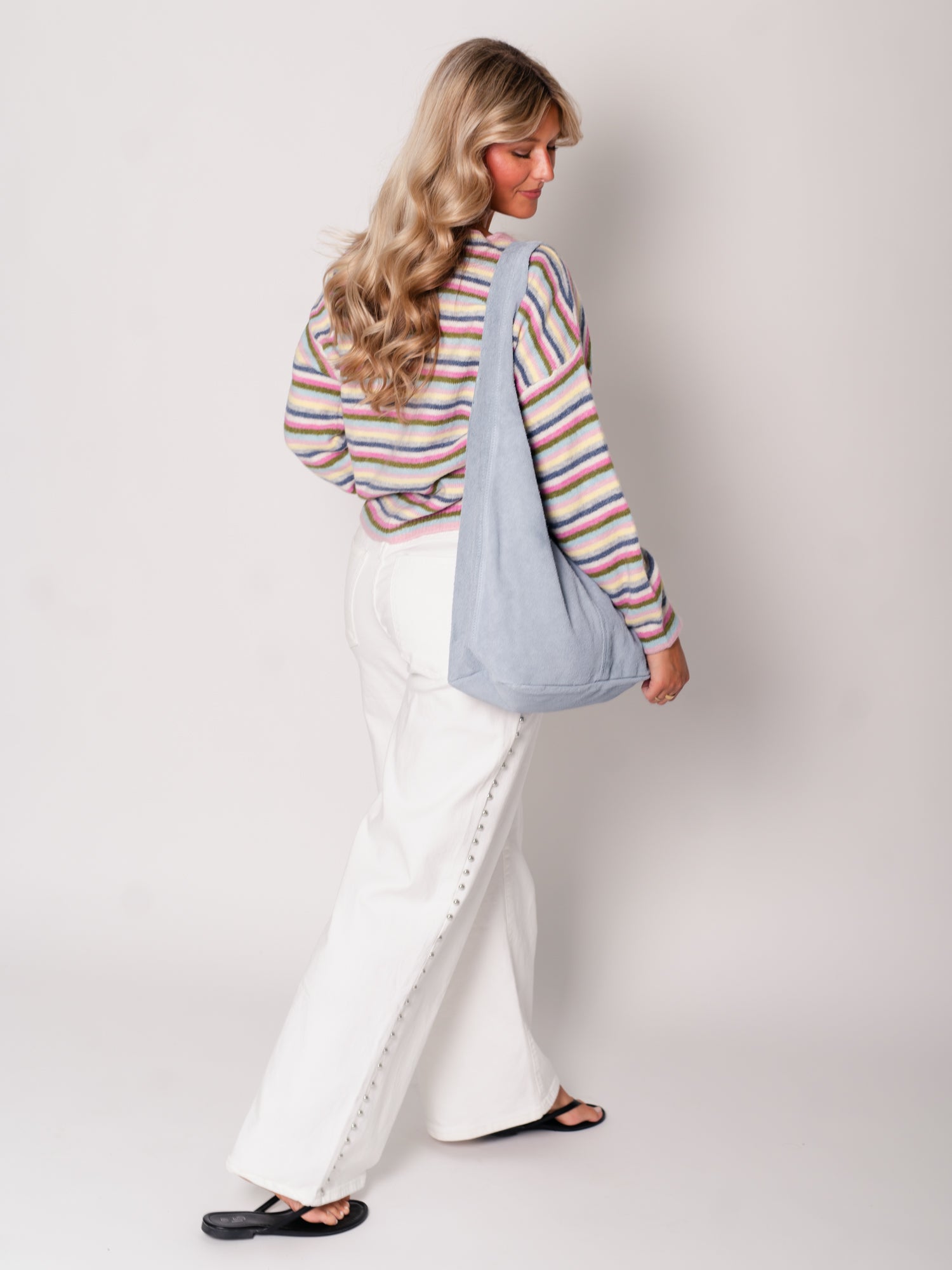 Asena Soft Streifen Strickjacke - Bunt