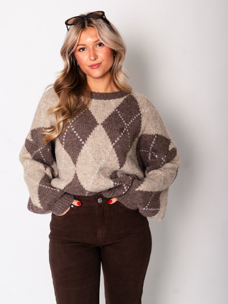 College Pullover - Coffee/Taupe